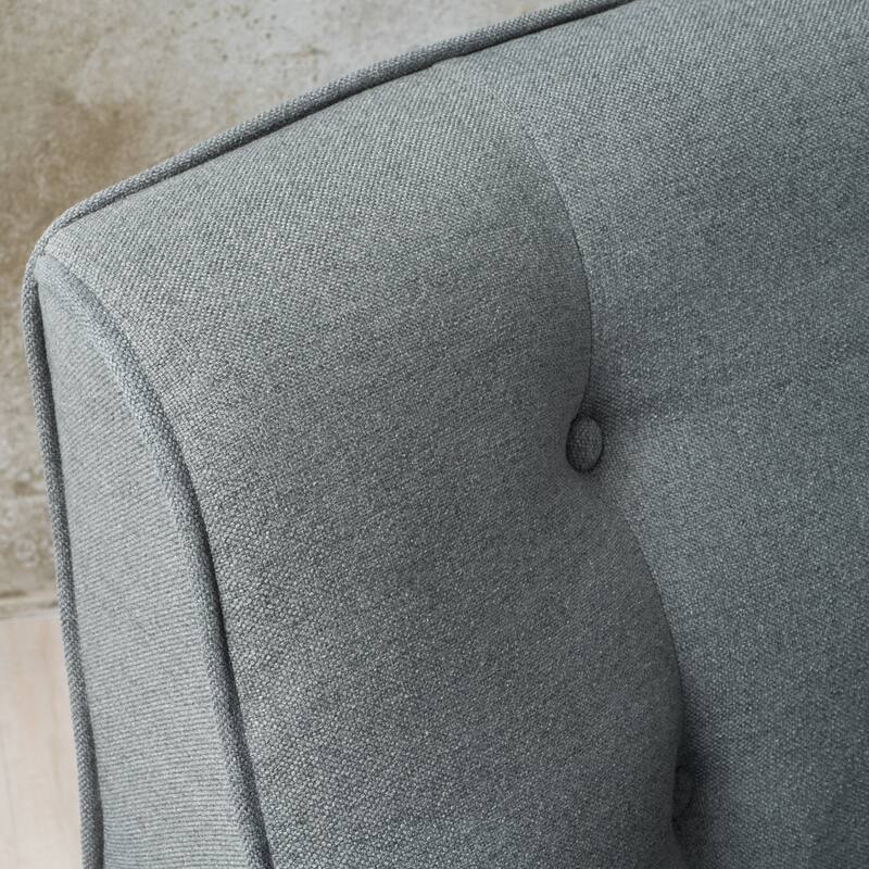 Mid Century Arm Chairs Tufted Back Accent Chairs w/ Wood Legs,Charcoal