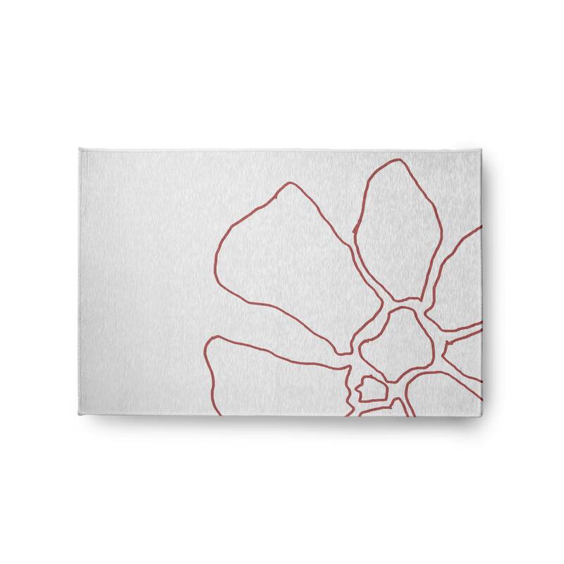 Petal Lines Spring Chenille Rug - Coral/White - 2' x 3'