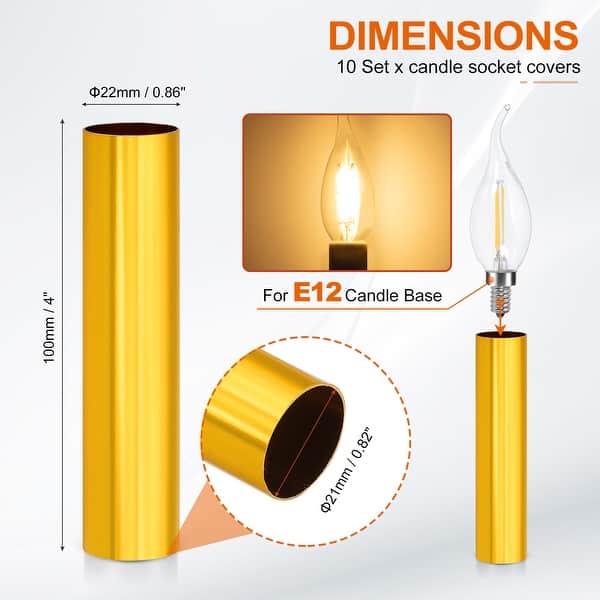 dimension image slide 0 of 102, Metal Chandelier Socket Sleeves Insulation Heat Shrinkable