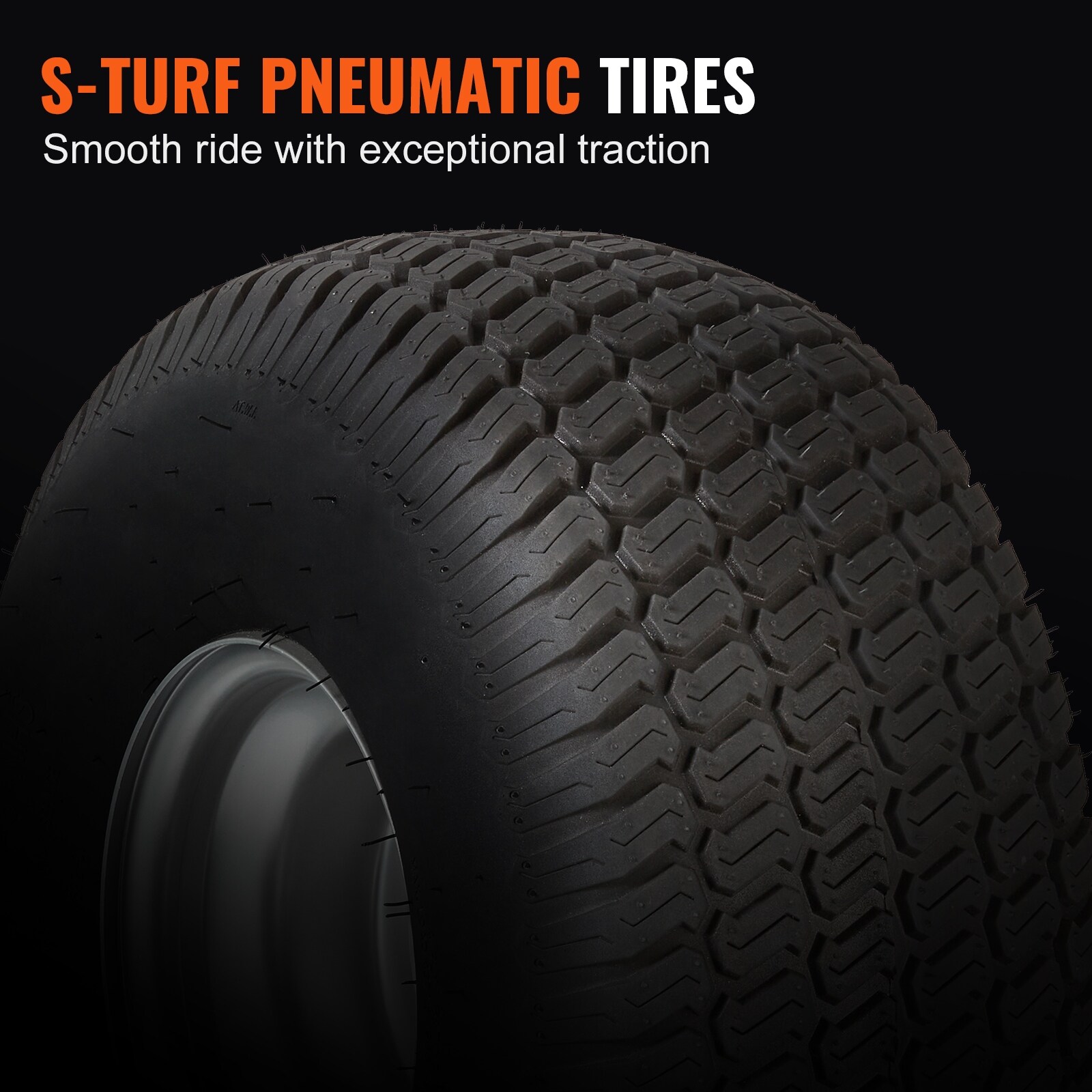 VEVOR Lawn Mower Tires with Rim Tubeless Tractor Tires Adapters for Riding Mower Lawn Tractor 15x6 6 Centered Hub