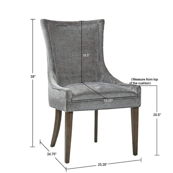 dimension image slide 1 of 4, Madison Park Signature Ultra Upholstered Dining Side Chairs With Wood Legs (Set of 2)