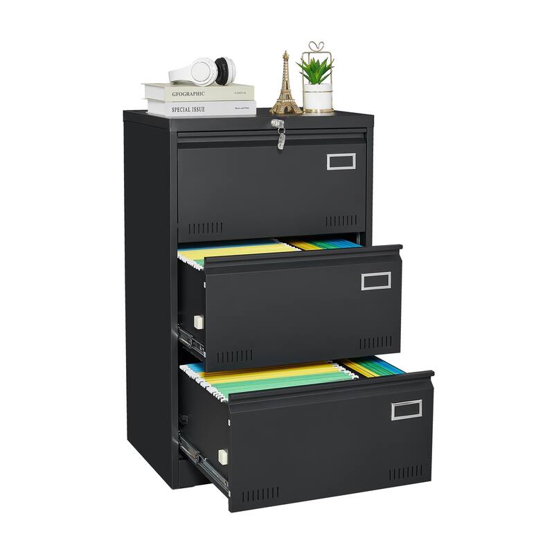 Office Vertical Files Cabinet with 3 Drawer And Lock