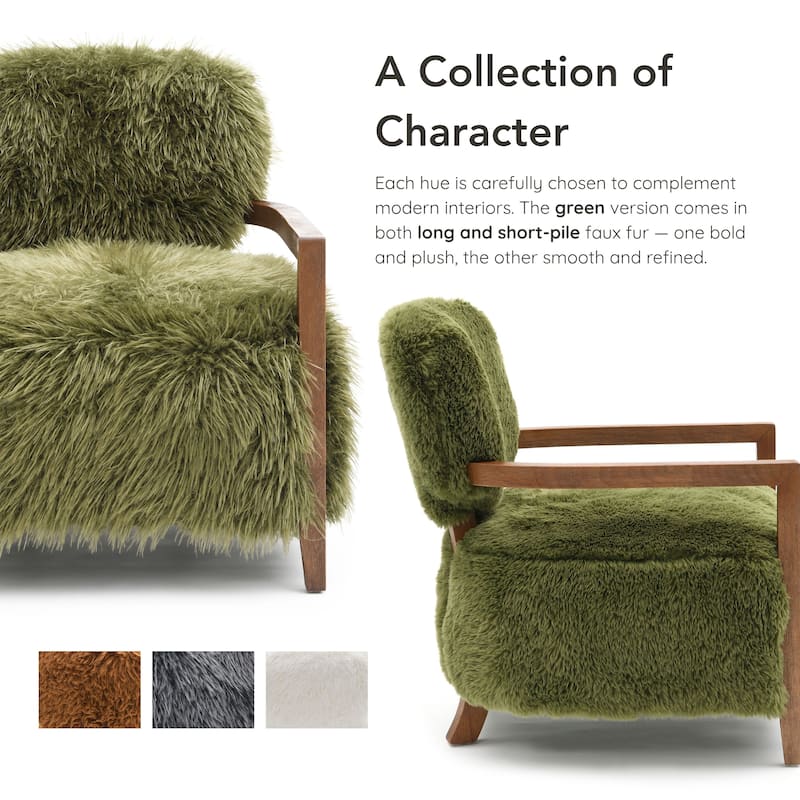 Furniture of America Lumir Modern 28-inch Faux Fur Accent Arm Chair