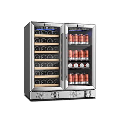 30 in. Dual Zone 33-Bottle Wine 96-Can Beverage Cooler Refrigerator