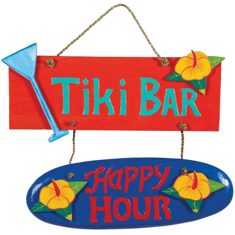 Tiki Bar/Happy Hour Outdoor Sign