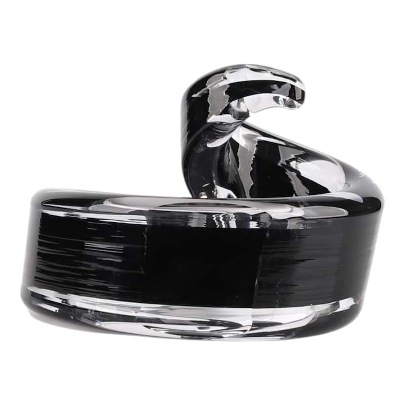 Glass Sculpture Stylish Abstract Swirl Decorative Accent - 16" Black - 7" x 5" x 15.5"