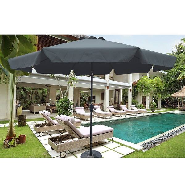 10ft half patio umbrella Yaheetech Cantilever Hanging Outdoor Umbrellas iron pull rod InQrands 10FT Patio Roman Umbrelle