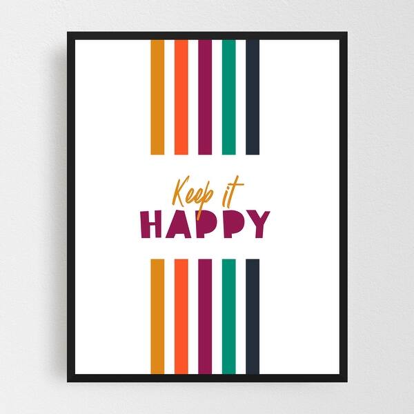 Shop Happiness Motivational Quotes Sayings Framed Wall Art Print Overstock 31660312