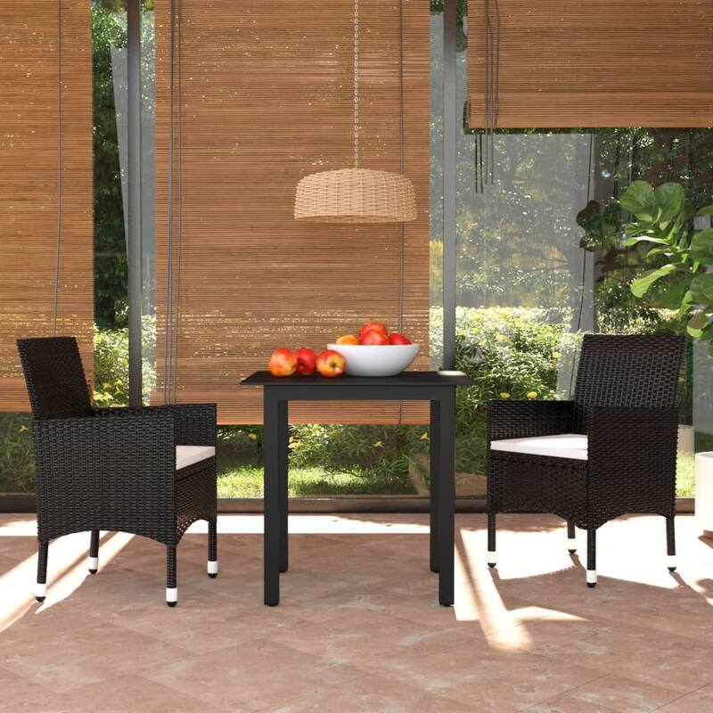 vidaXL Patio Dining Set Outdoor Dining Set Table and Chair Set Poly Rattan