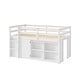 preview thumbnail 8 of 11, Twin Size Kids Loft Bed with Storage & Wardrobe, Solid Wood Pine Frame, Low Loft Bed White Kids Storage Bed