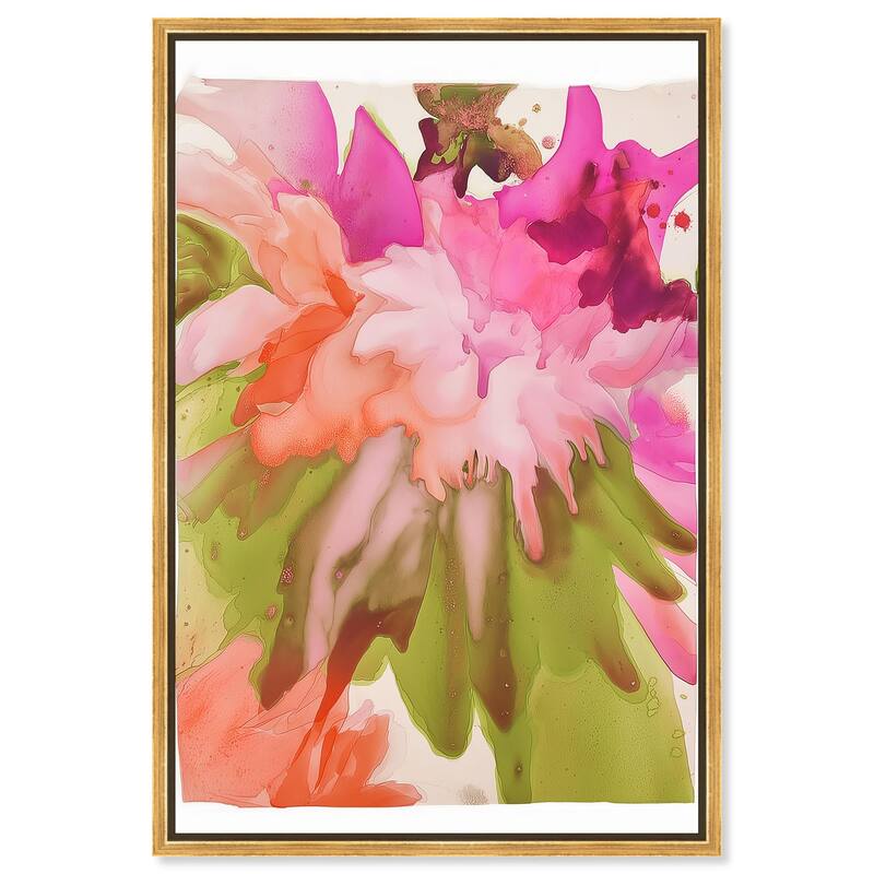 Vibrant Fluidity Floral IV Canvas by Art Remedy - Gold - 36" x 54"