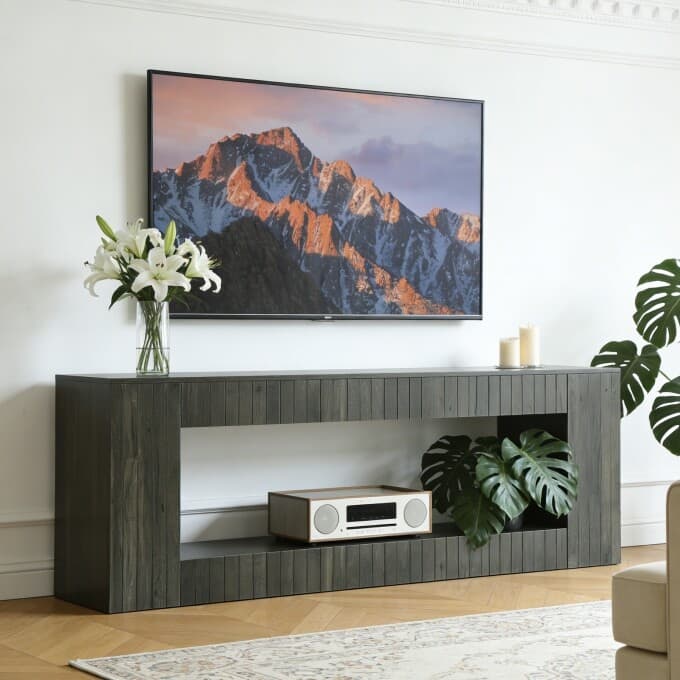 63-Inch TV Stand for Up to 70" TVS, Industrial Entertainment Center