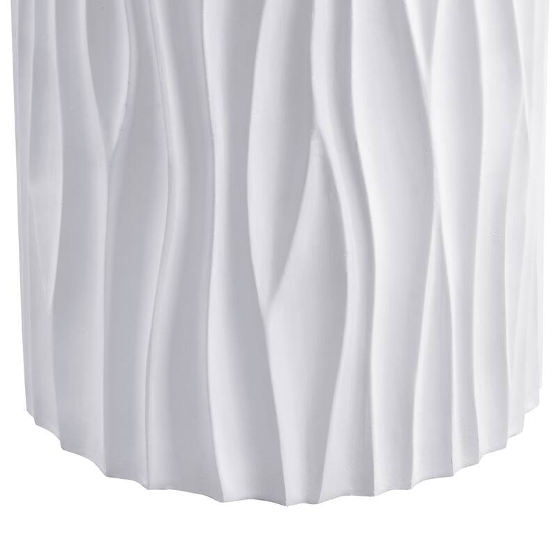 Christopher Knight Home - Modern 15.75" Round, 21.97" H Outdoor White Assembly-Free Patio Accent Table - 15.75" Round, 21.97" H