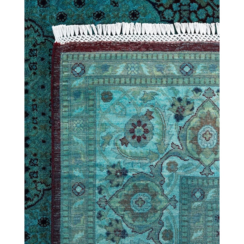 Fine Vibrance One-of-a-Kind Hand-Knotted Area Rug - Blue, 8' 2" x 10' 5" - 8' 2" x 10' 5"