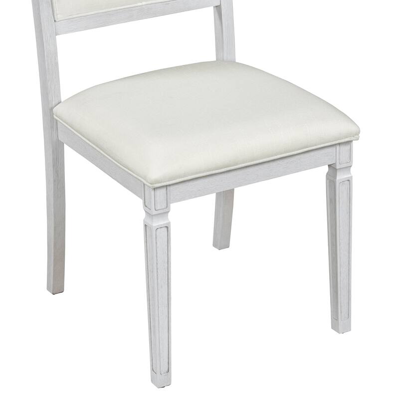 6 Piece Dining Table Set Extension from 59 to 72-Inches, Wood Kitchen Dining Table Set with 4 Upholstered Chairs & Bench