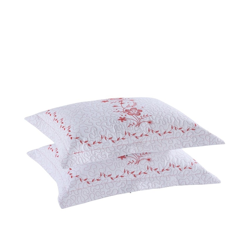 MarCielo 2 Pack Pillow Shams Throw Pillow Covers Euro Sham Embroidery