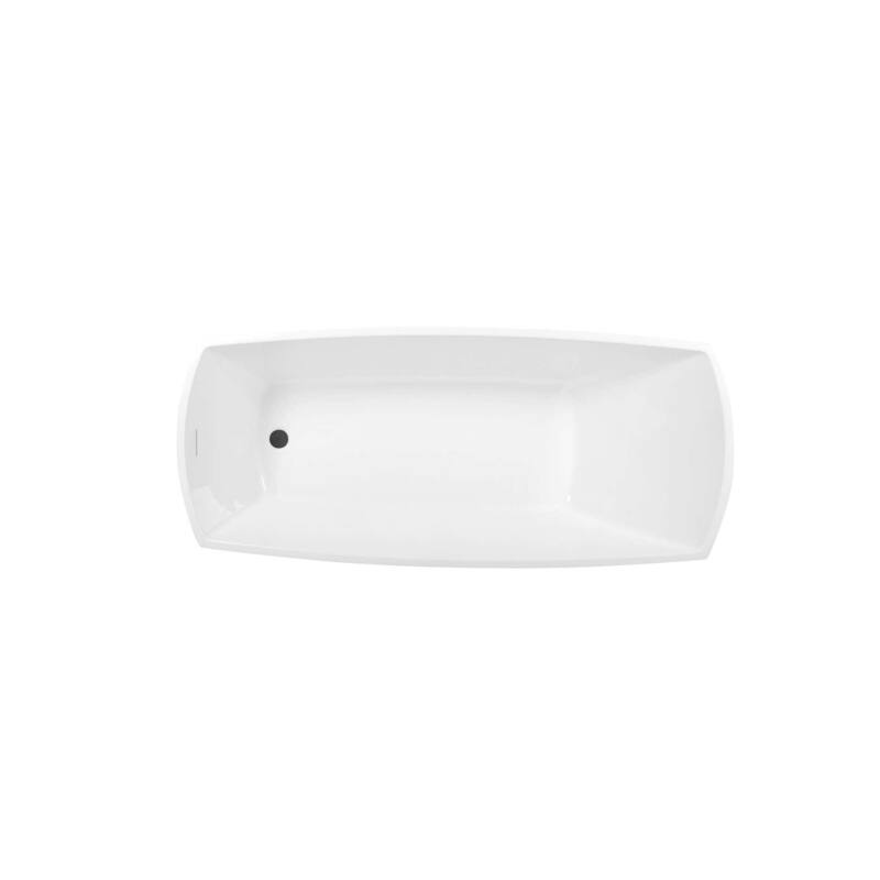 Peter Soaking Single Slipper Rectangular Bathtub in Glossy White