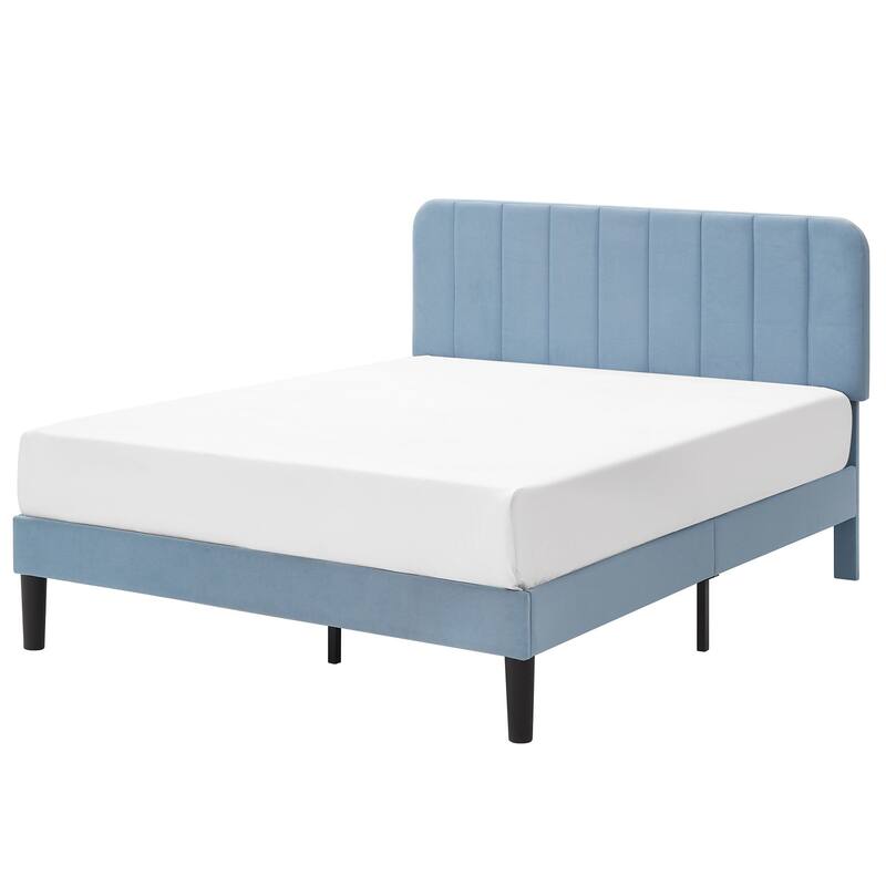 Javlergo Upholstered Bed Frames with Height-adjustable Headboard