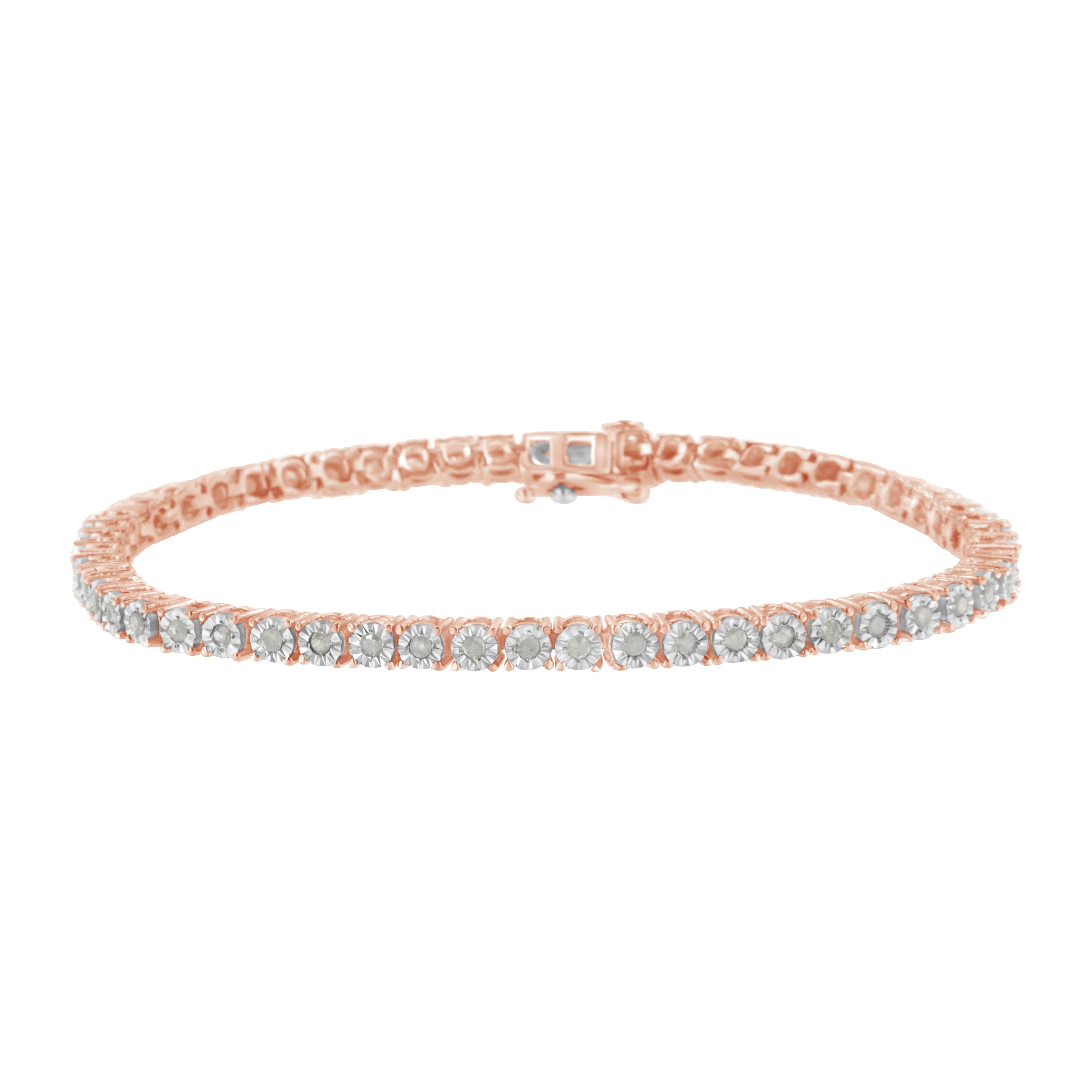1.00 CTTW Diamond Miracle Set Braided Tennis Bracelet in Brass or Gold Plated 1.00 CTTW Diamond Miracle Set Braided Tennis Bracelet in Brass or Gold Plated