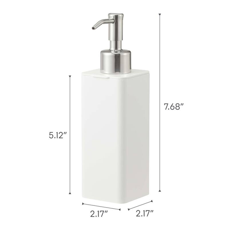 Yamazaki Home Traceless Adhesive Soap Dispenser, ABS Plastic, Holds 1.1 lbs - L 2.95 x W 2.17 x H 7.68 inches