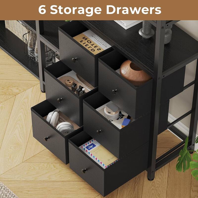 Corner Bookshelf 6 Fabric Drawers Bookcase Display Shelf