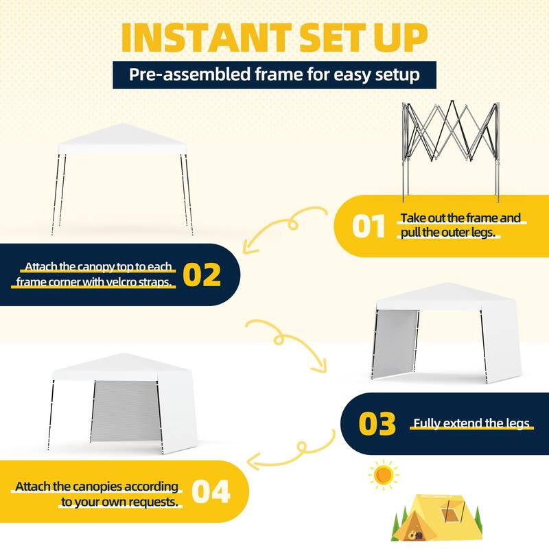 10x10 FT Pop-Up Canopy with 2 Sidewalls - Heavy-Duty Waterproof, UV-Resistant Tent for Outdoor Events, Markets & Gatherings