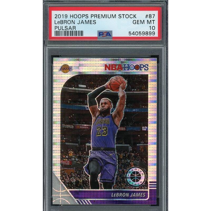 LeBron James 2019 Panini Hoops Premium Stock Pulsar Basketball Card #87 Graded PSA 10 GEM MINT - 8'6" x 11'6"
