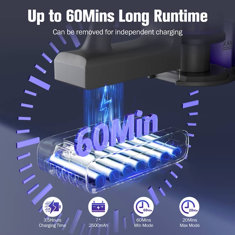 6-in-1 Cordless Stick Vacuum Cleaner, 550W Powerful Suction, Touchscreen Control