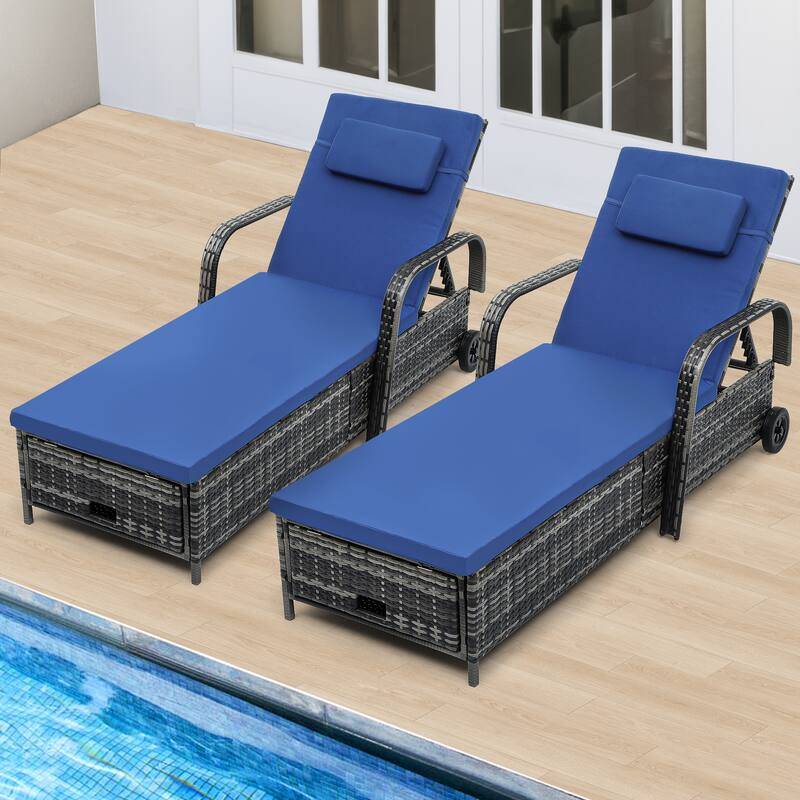 Outdoor Chaise Lounge - Blue