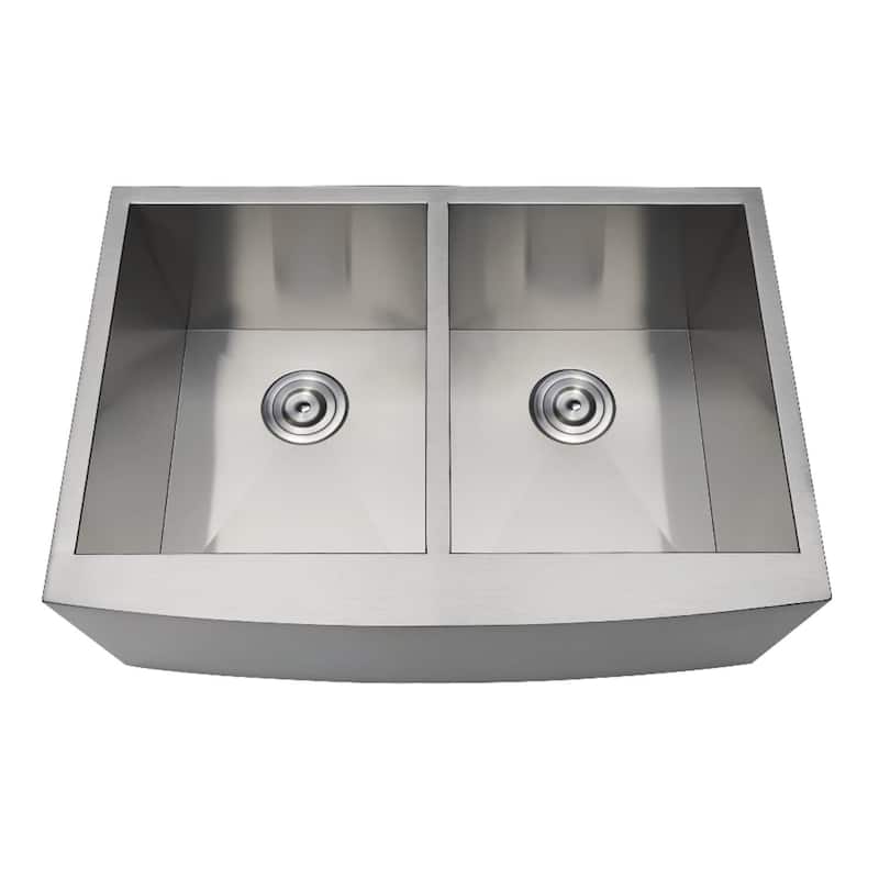 Kingston Brass Uptowne 30" Farmhouse Double Basin Stainless Steel - Brushed
