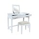preview thumbnail 2 of 9, Solid Wood Vanity Table with Vanity Bench (Snow White Finish)
