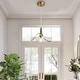 preview thumbnail 5 of 14, Modern Gold 1-Light Pendant Light with Textured Glass for Kitchen Island Bedroom - D11" x H67.9" Max