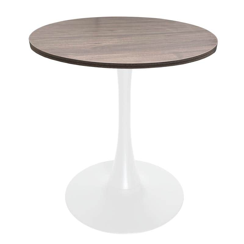 Bristol 27" Round Dining Table with MDF TableTop & White Pedestal Base for Kitchen & Dining Room