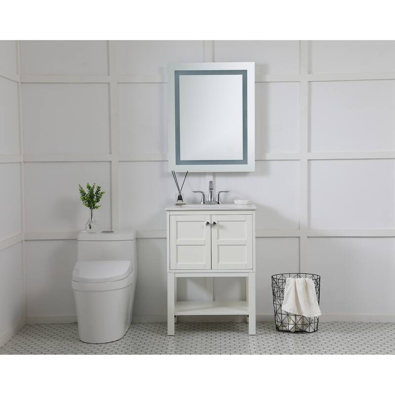 Elegant Lighting Helios 30" x 24" Rectangular Frameless Wall Mounted