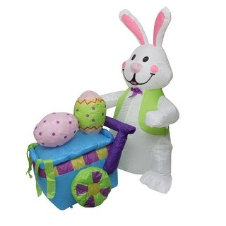 Shop 4 Inflatable Lighted Easter Bunny With Push Cart Outdoor