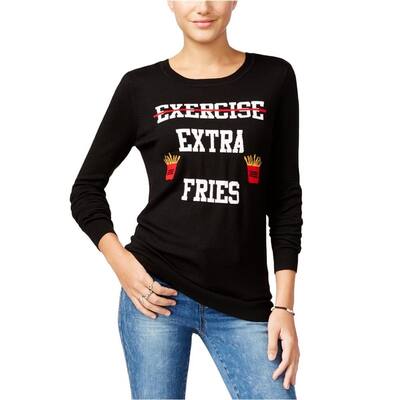 Ultra Flirt Womens Pullover Knit Sweater, Black, Medium