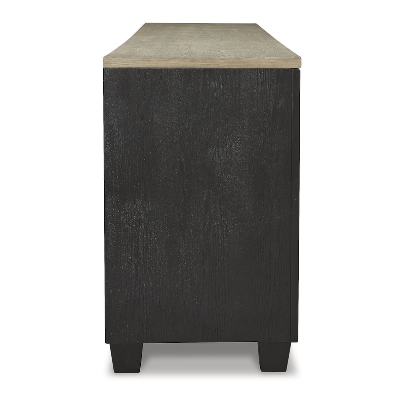 Signature Design by Ashley Foyland Black/Brown 83" TV Stand for TVs up to 95" with Electric Fireplace - 83"W x 20"D x 33"H