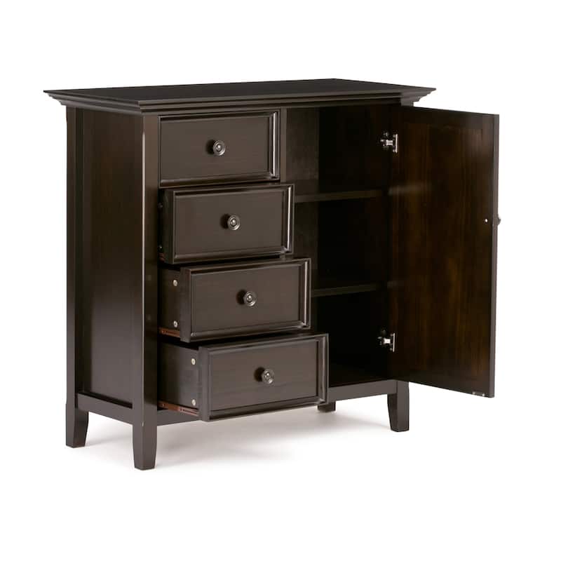 WYNDENHALL Halifax SOLID WOOD 37 inch Wide Transitional Medium Storage Cabinet - 37"w x 17"d x 36" h