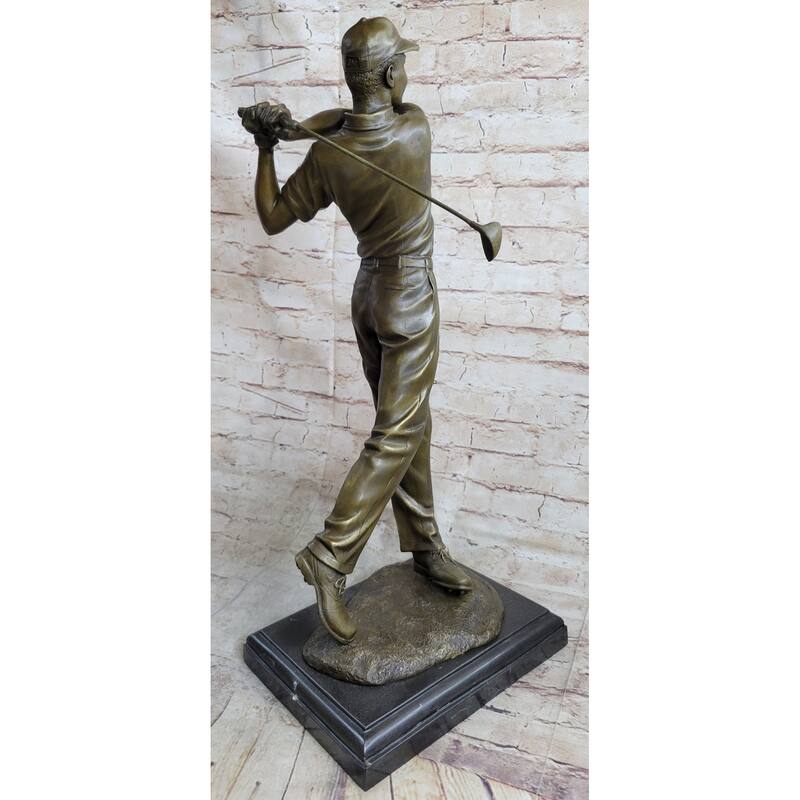 Tiger Woods Male Golfer Bronze Statue Sculpture Figure Pga Golf Trophy Decor Collectible