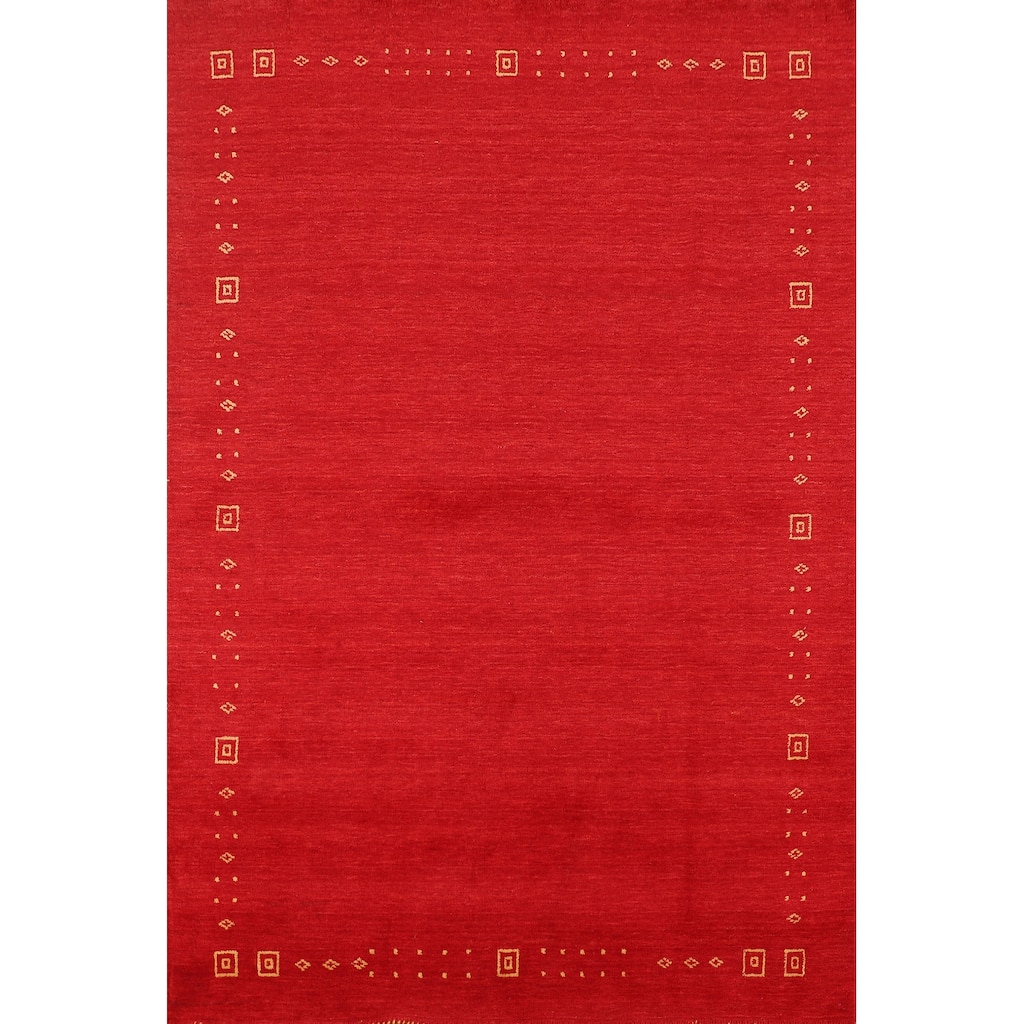 Tribal Gabbeh Indian Area Rug Handmade Contemporary Wool Carpet - 5'6"x 7'9"