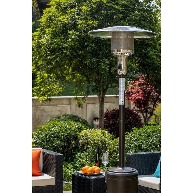Outdoor Patio Propane Heater with Portable Wheels 47,000 BTU 88 inch Standing Gas Outside Heater