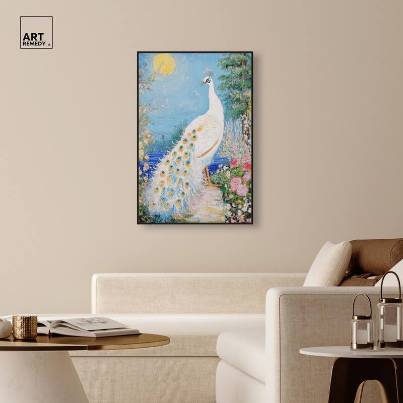 Peacock in Paradise Canvas by Art Remedy