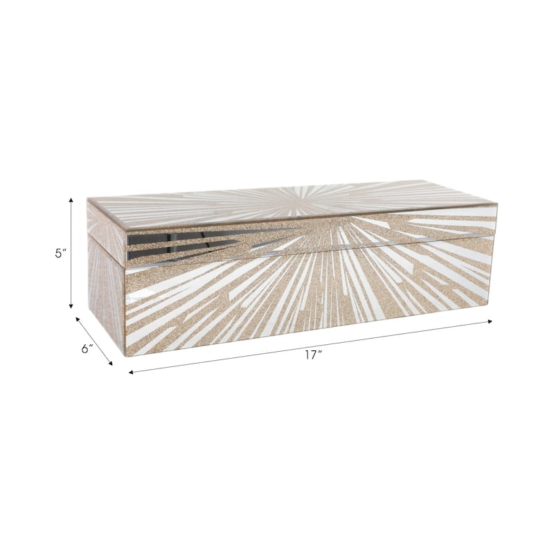 Sophisticated Decorative Storage Box with Lid - 17" x 6" x 5"