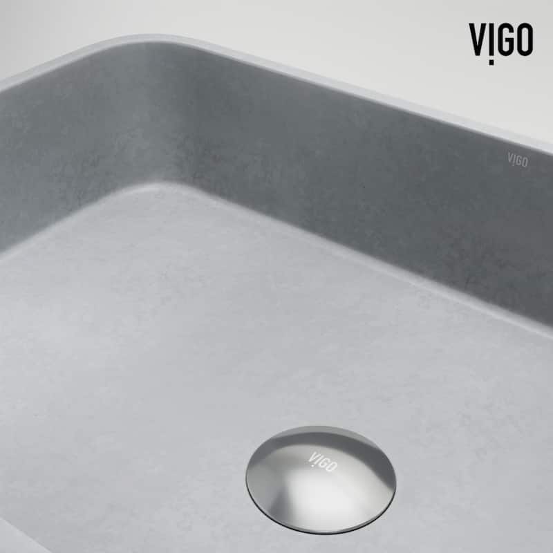 Vigo VG04073 Windsor 21" L x 14" W x 5" H Rectangular Concrete Vessel