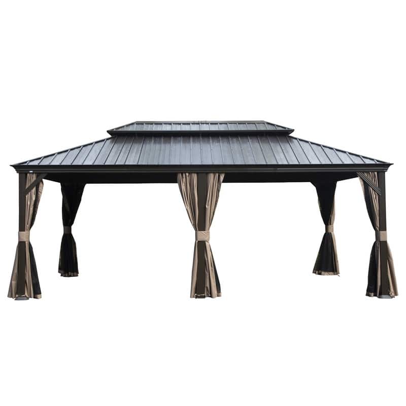 Domi Hardtop Gazebo with Galvanized Steel Double Roof and Aluminum Frame