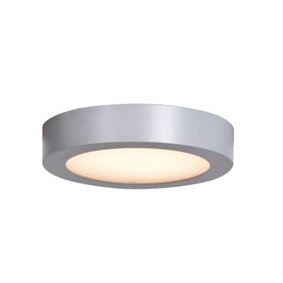 Strike 2.0 - 7in - Dimmable LED Round Flush Mount - Silver Finish - Acrylic Lens