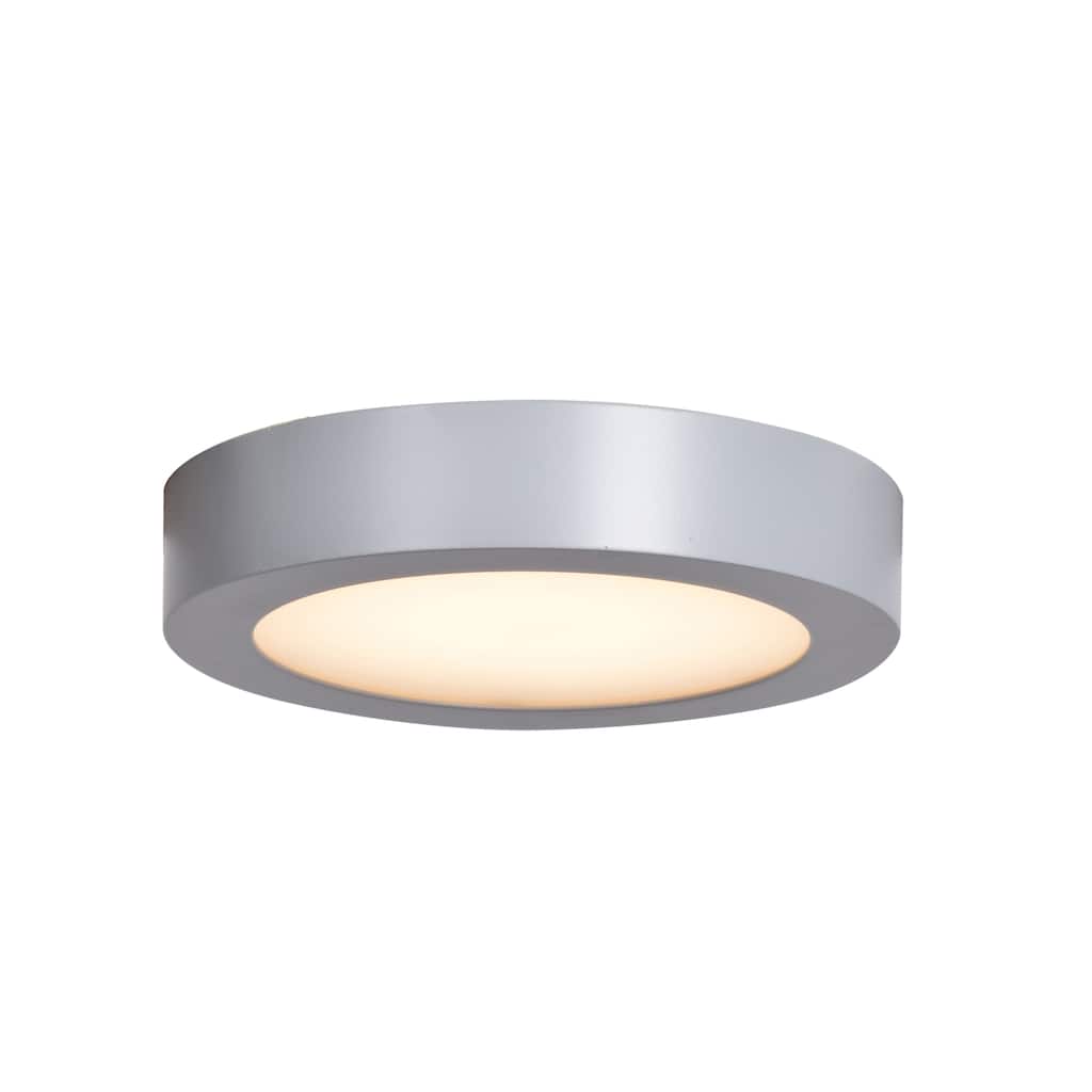 Strike 2.0 - 7in - Dimmable LED Round Flush Mount - Silver Finish - Acrylic Lens