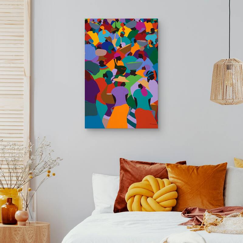 Les Palmes Market Haiti by Synthia SAINT JAMES Canvas Art Print