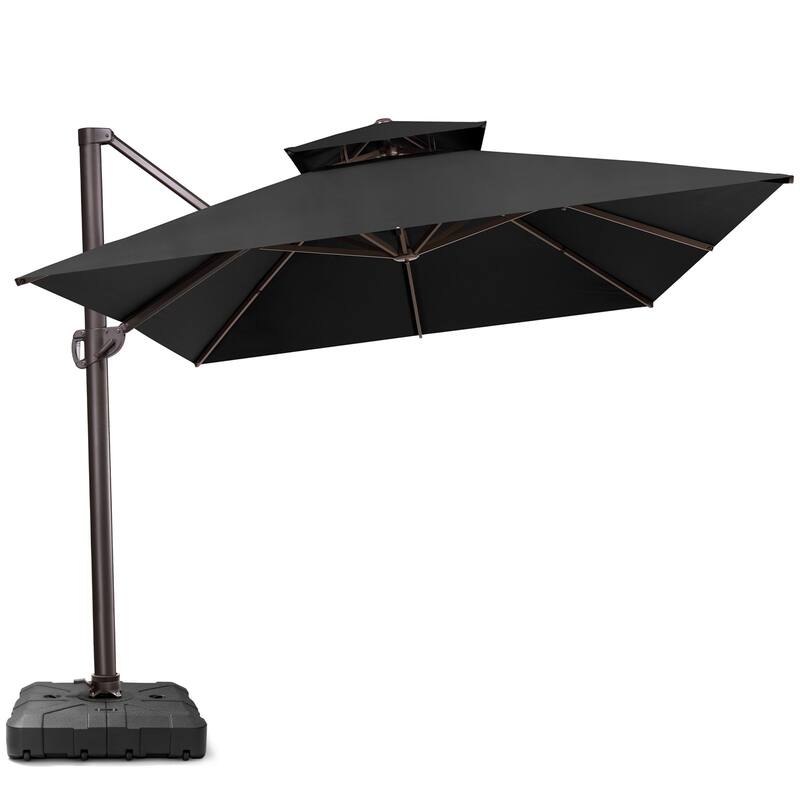 Crestlive Outdoor 13 x 10ft 360-degree Rotation Patio Cantilever Umbrella with Base