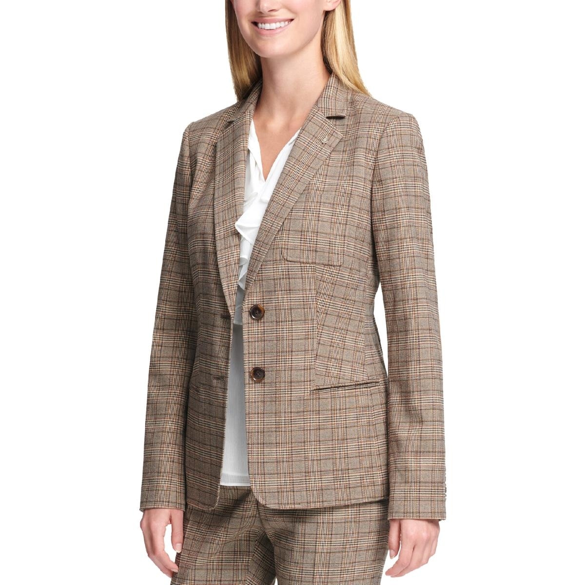 tommy hilfiger women's plaid blazer